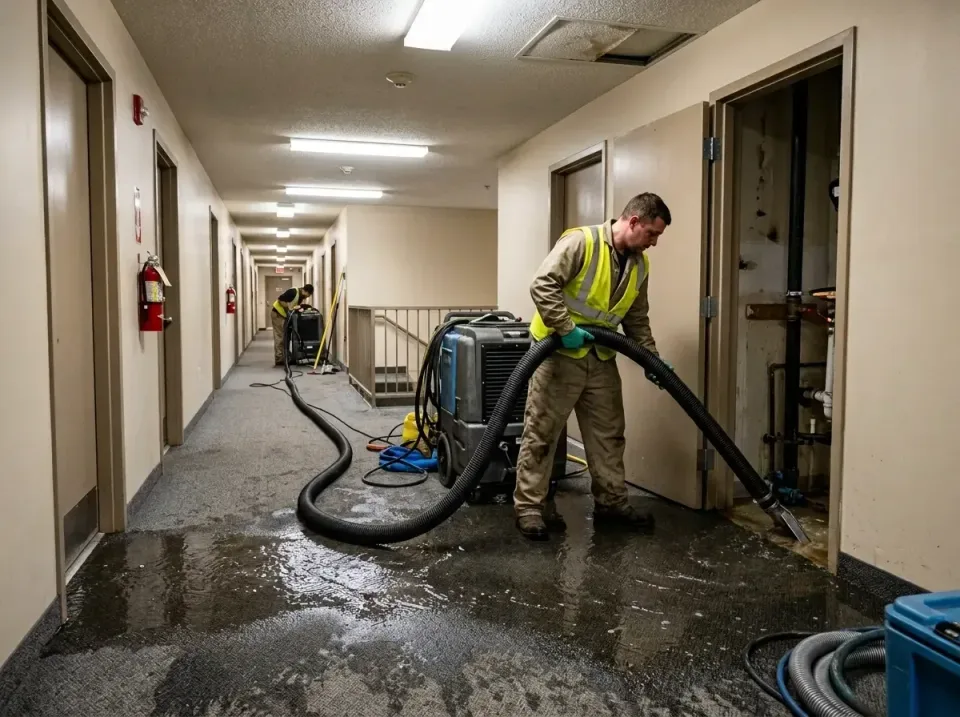 multi-unit-apartment-hallway-f-005 — frequently asked questions, Emergency Burst Pipe Water Extraction & Removal in San Lore…